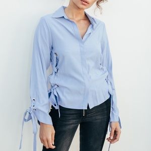 Alpha Omega Metal Eyelet Blouse